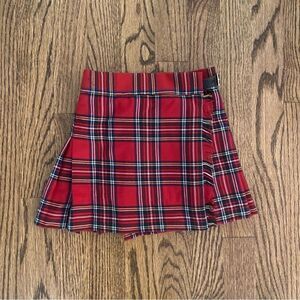 Lochard of Scotland little girls red plaid pleated kilt skirt size 2